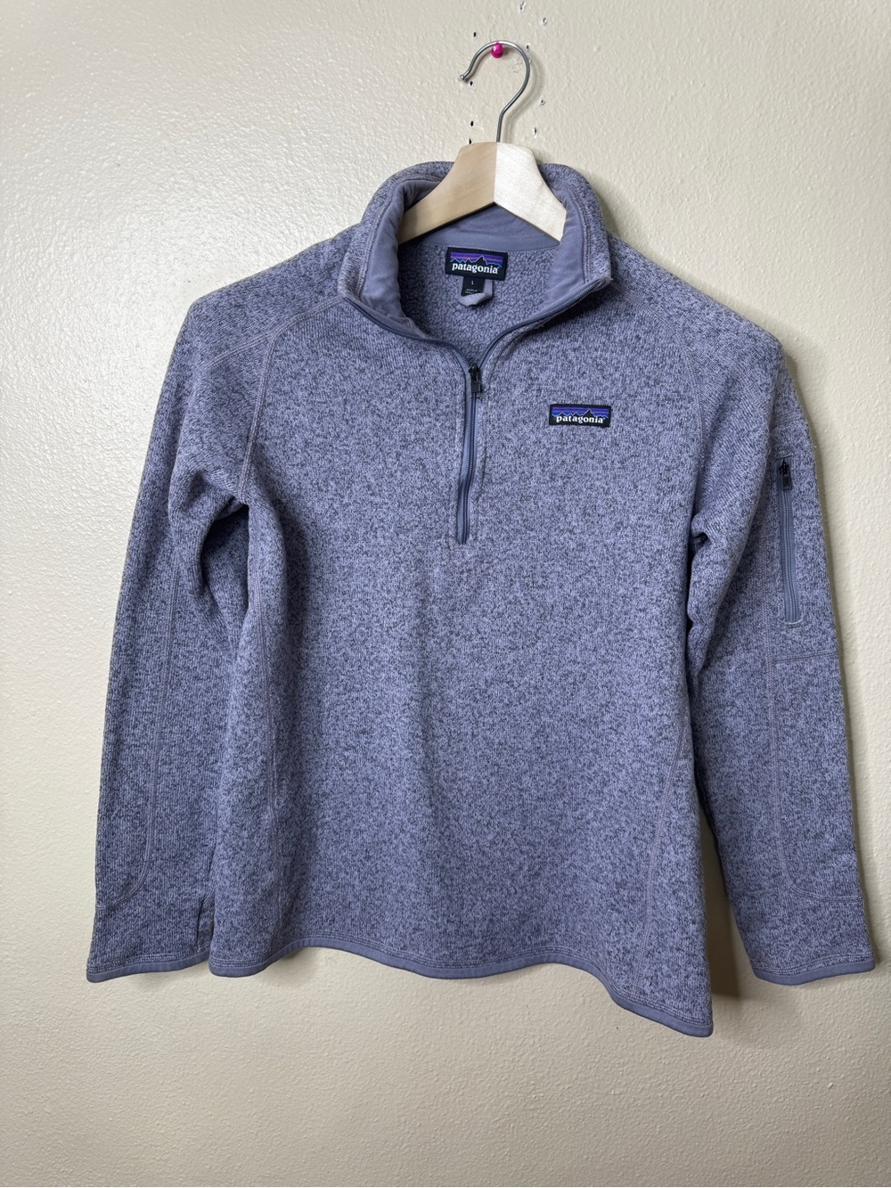 Patagonia Women’s Better Sweater 1/4 Zip Fleece Pullover Heather Purple Size Lar